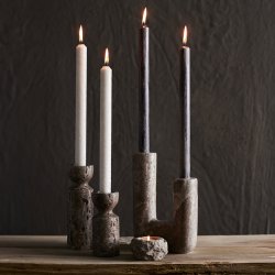 Muubs Minerva Lysestage Titanium Travertin