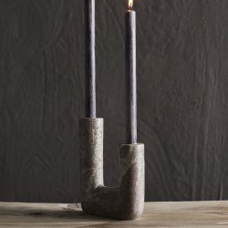 Muubs Minerva Lysestage Titanium Travertin