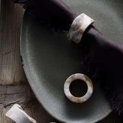 Muubs Vita Servietringe 4 stk Seashell Marmor