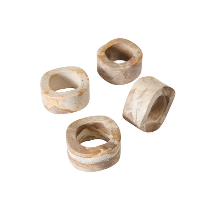 Muubs Vita Servietringe 4 stk Seashell Marmor