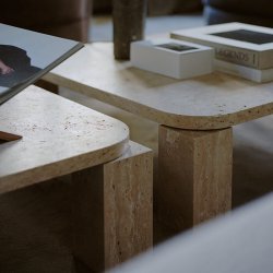 New Works Atlas Sofabord 60x60 cm - Travertin