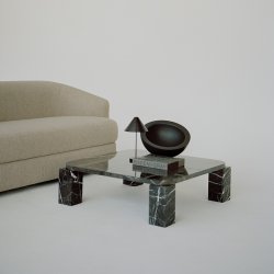 New Works Atlas Sofabord 82x82 cm - Costa Black Marble