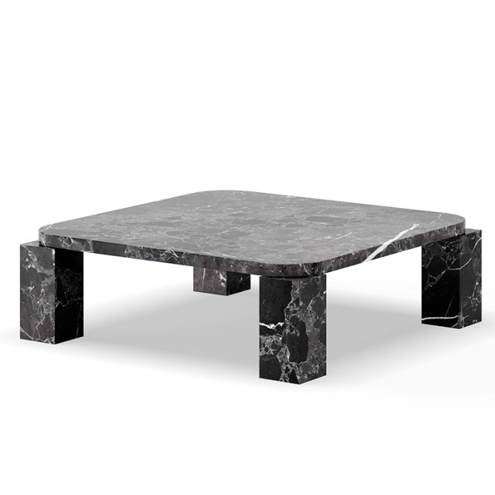 New Works Atlas Sofabord 82x82 cm - Costa Black Marble