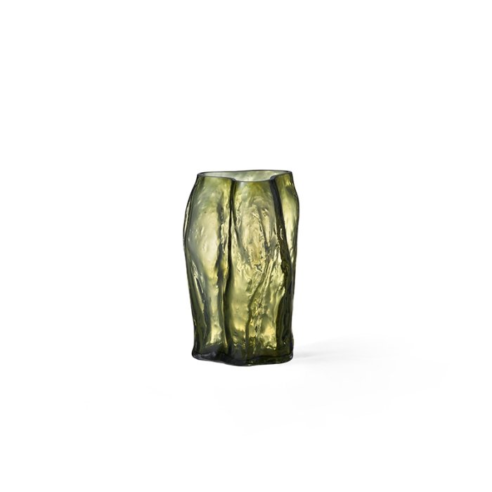 New Works Blhr Vase Smoked Green Glass - Small