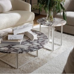 New Works Florence Sidebord 50 cm - White Viola Marble