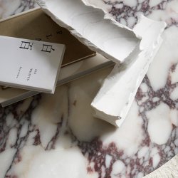 New Works Florence Sofabord 90 cm - White Viola Marble