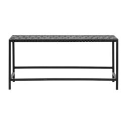 Nordal Bnk m. Flettet Lder - 101 cm - Sort