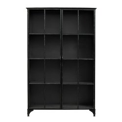 Nordal Downtown Jern Vitrineskab - 185x120 cm - Sort