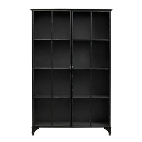 Nordal Downtown Jern Vitrineskab - 185x120 cm - Sort