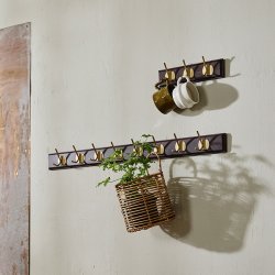 Nordal Edgy Knager�kke i M�rkebrun Tr� med 6 Messing Knager