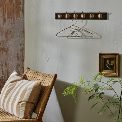 Nordal Edgy Knager�kke i M�rkebrun Tr� med 6 Messing Knager