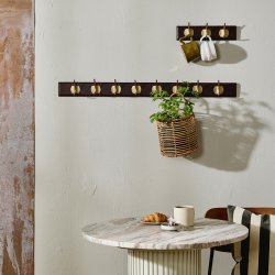 Nordal Edgy Knager�kke i M�rkebrun Tr� med 8 Messing Knager