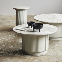 Nordal Erie Rundt Sofabord Beige