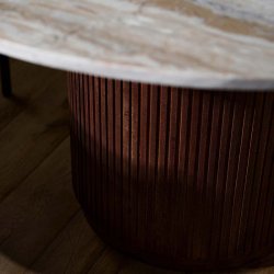 Nordal ERIE Rundt Spisebord M�rk Tr�/Marmor