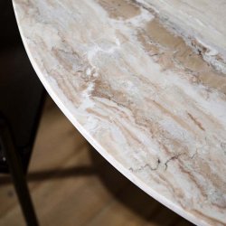 Nordal ERIE Rundt Spisebord M�rk Tr�/Marmor