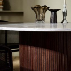 Nordal ERIE Rundt Spisebord M�rk Tr�/Marmor