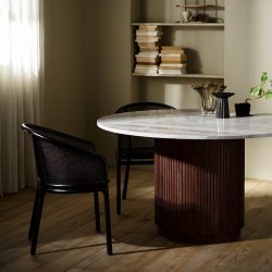 Nordal ERIE Rundt Spisebord M�rk Tr�/Marmor