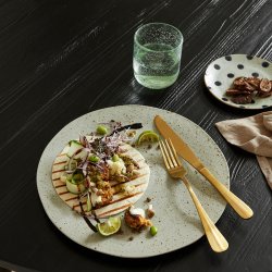 Nordal Grainy Desserttallerken - 15 cm - Sand/Mrkebl