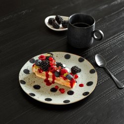 Nordal Grainy Tallerken - 21 cm - Sand/Mrkebl