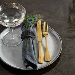 Nordal Bestik - Mat Guld Finish - 4 dele