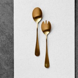 Nordal Guld Salatbestik - Mat Guld Finish - 2 dele