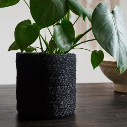 Nordal Jute Urtepotte - Sort - L