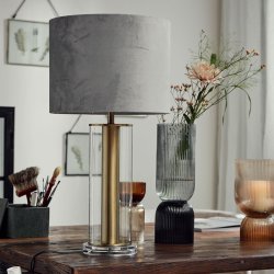 Nordal LAMPA Lampefod - Glas/Messing - H47 cm