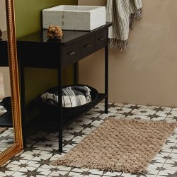 Nordal Luna Bademtte Bomuld - 60x100 cm - Lys Brun