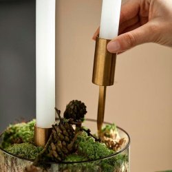 Nordal Kura Lysholder m. Spyd 4 stk. - Messing Finish