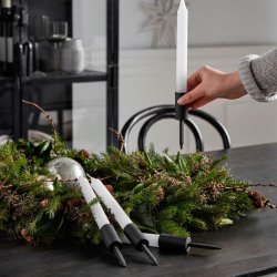 Nordal Kura Lysholder m. Spyd 4 stk. - Sort