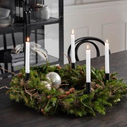 Nordal Kura Lysholder m. Spyd 4 stk. - Sort