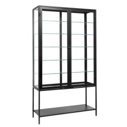 Nordal Nanda Jern Vitrineskab - 198x112 cm - Sort