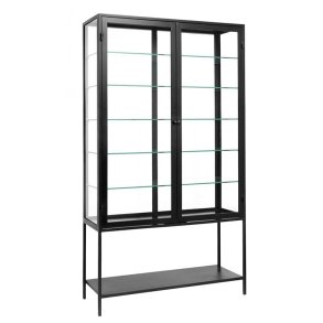 Nordal Nanda Jern Vitrineskab - 198x112 cm - Sort
