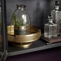 Nordal Phoenix Jern Vitrineskab - 214x80 cm - Sort