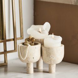 Nordal ROCA Potter St af 3 stk. Travertin