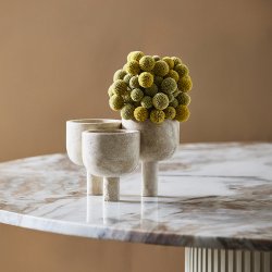 Nordal ROCA Potter St af 3 stk. Travertin