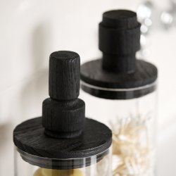 Nordal SALVIE Opbevaringsglas m/ L�g Sort Large