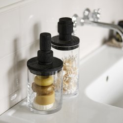 Nordal SALVIE Opbevaringsglas m/ L�g Sort Small