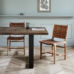 Nordal Aya Spisebordsstol m. Flettet Lder - Natur