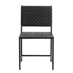 Nordal Stol m. Flettet Lder - Sort