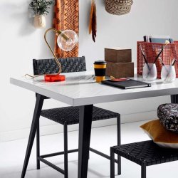 Nordal Stol m. Flettet Lder - Sort