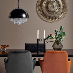 Nordal Stol m. Flettet Lder - Sort