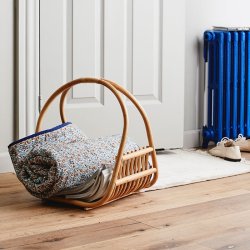 Nordal Cosmo Quiltet Tppe - 140x210 cm - Lys bl/Brun/Karry 