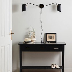 Nordal Eris Vglampe - B100 cm - Sort/Messing 