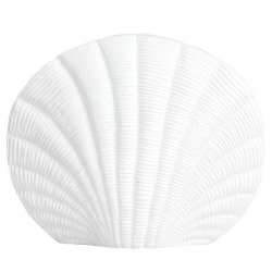 Nordal Kapiti Muslingskal Vase - H20 cm - Hvid