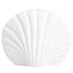 Nordal Kapiti Muslingskal Vase - H20 cm - Hvid