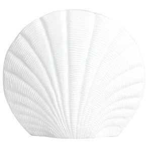 Nordal Kapiti Muslingskal Vase - H25 cm - Hvid