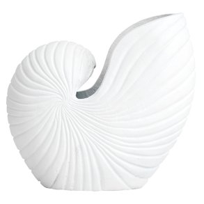 Nordal Rakitu Konkylie Vase - H25 cm - Hvid 