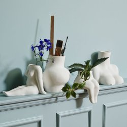 Nordal Avaji Lower Body - Vase - H23 cm - Hvid 