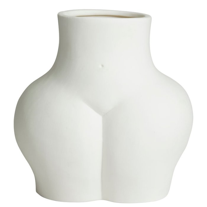 Nordal Avaji Lower Body - Vase - H23 cm - Hvid 